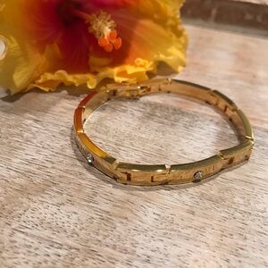 Goldtone Bracelet with Crystal Accent